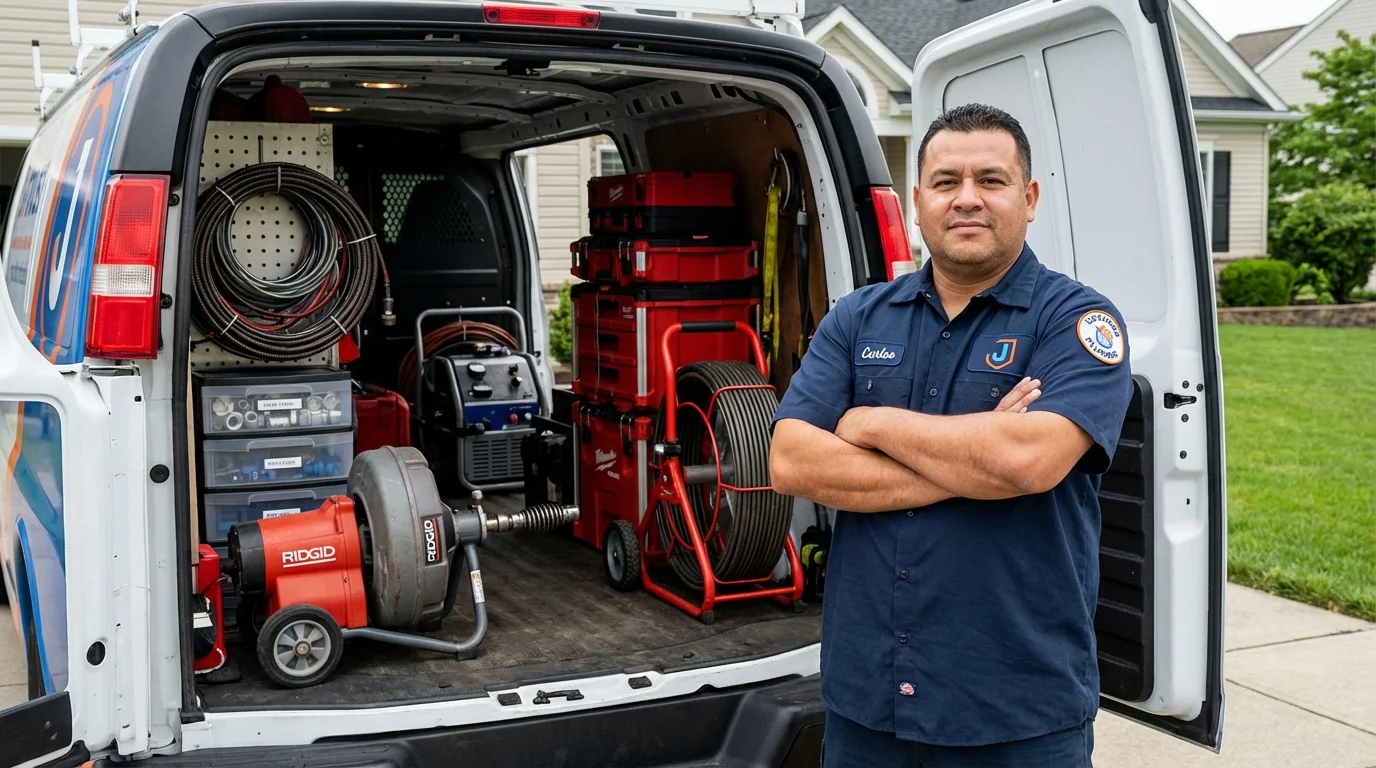 Professional drain cleaning equipment and Johns Plumbing LLC plumber in Pima