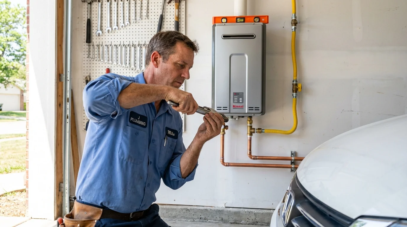 Tankless water heater installation by a Johns Plumbing LLC plumber in Pima